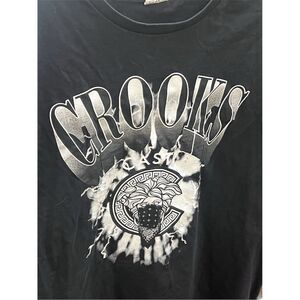 Crooks & Castles Men's Graphic Print Black T-Shirt Size L